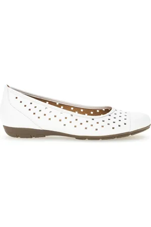 Gabor Femme, Chaussures, Blanc, Taille: 36 1/2 EU Chaussures Ballerines Blanches Été
