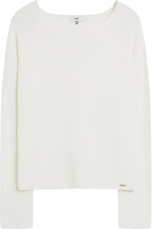 Cinque Femme, Pulls, Blanc, Taille: 42 FR Pull en Mélange de Coton Moderne