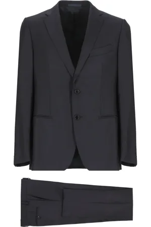 CARUSO Homme, Costumes, Bleu, Taille: L Veste de Costume en Laine Bleue Style Classique