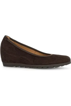 Gabor Femme, Chaussures, Brun, Taille: 38 1/2 EU Ballerines compensées en velours marron