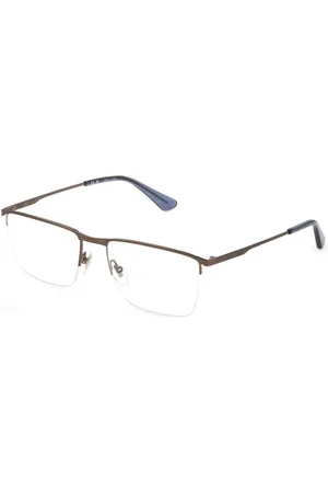 Police Homme, Accessoires, Brun, Taille: ONE Size Montures métalliques brunes avec cadran