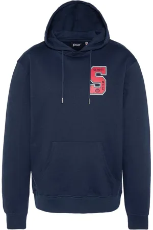 Schott NYC Homme, Sweatshirts et sweats à capuche, Bleu, Taille: 2XL Sweat à capuche en coton bleu