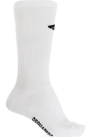 Dsquared2 Homme, Sous-vêtements, Blanc, Taille: XL Chaussettes en coton avec logo