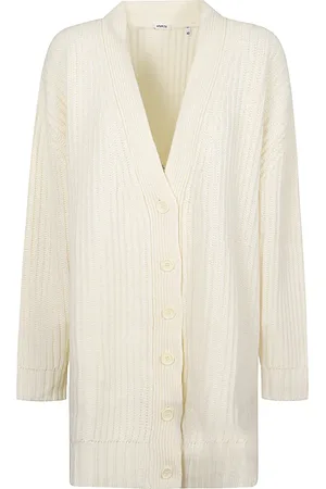 Aspesi Femme, Pulls, , Taille: 36 FR Cardigan Blanc à Col en V Boutonné