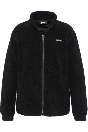 Schott NYC Homme, Vestes, Noir, Taille: S Gilet polaire noir à fermeture éclair