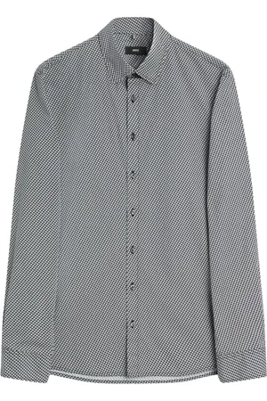 Cinque Homme, Chemises, Noir, Taille: S Chemise à manches longues imprimée
