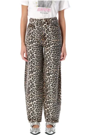 Ganni Femme, Pantalons, Multicolore, Taille: W26 Leopard Denim Starry Jeans