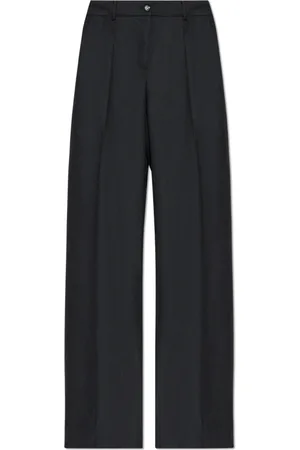 Dolce & Gabbana Femme, Pantalons, Noir, Taille: 38 FR Pantalon en laine avec plis