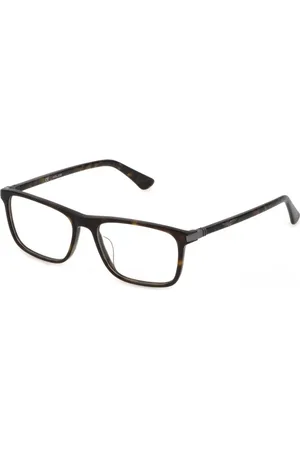 Police Homme, Accessoires, Brun, Taille: ONE Size Montures en plastique marron avec cadran