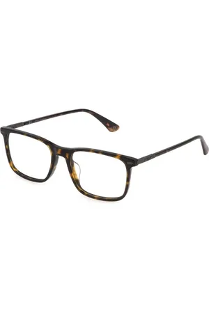 Police Homme, Accessoires, Brun, Taille: ONE Size Montures en plastique marron avec cadran
