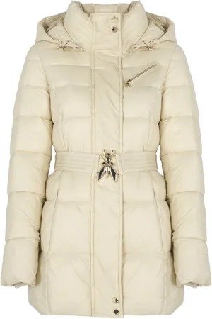 Patrizia Pepe Femme, Vestes, Blanc, Taille: 36 FR Doudoune avec capuche et ceinture