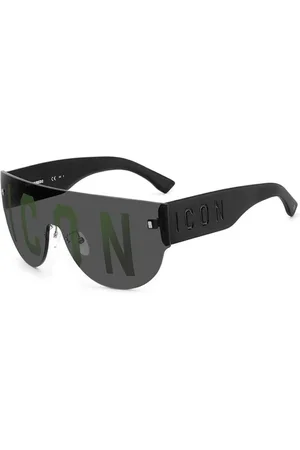 Dsquared2 Homme, Accessoires, Noir, Taille: ONE Size Lunettes de soleil noires en métal avec verres gris