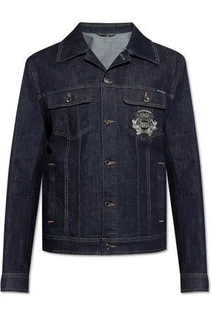 Dolce & Gabbana Homme, Vestes, Bleu, Taille: 2XL Veste en jean avec application