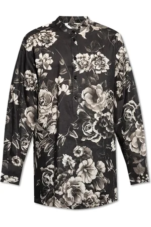 Dolce & Gabbana Homme, Chemises, Noir, Taille: M Chemise en lin à motif floral