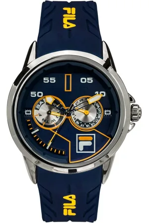 Fila Homme, Accessoires, Bleu, Taille: ONE Size Montre Homme 45 mm Bracelet en Silicone 38-169-20