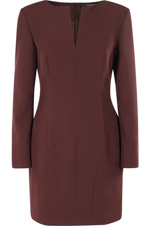 FEDERICA TOSI Femme, Robes, Rouge, Taille: 38 FR Robe Col en V