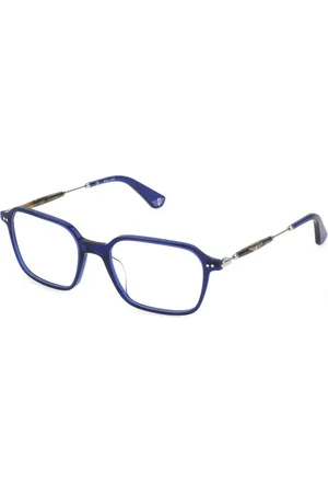 Police Unisex, Accessoires, Bleu, Taille: ONE Size Montures en plastique bleu avec cadran