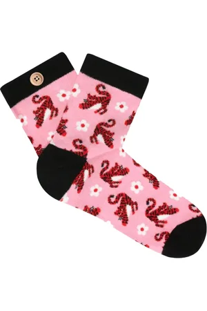 Cabaia Femme, Sous-vêtements, Multicolore, Taille: ONE Size Chaussettes à Motifs Roses - Inséparables