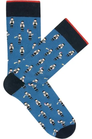 Cabaia Homme, Sous-vêtements, Bleu, Taille: ONE Size Chaussettes Bleues à Motifs - Inséparables
