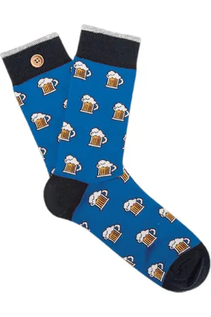 Cabaia Homme, Sous-vêtements, Bleu, Taille: ONE Size Chaussettes Bleues à Motifs - Inséparables