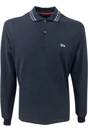 HARMONT&BLAINE Homme, Tops, Bleu, Taille: M Polo COL Jacquard Bleu marine - XXL