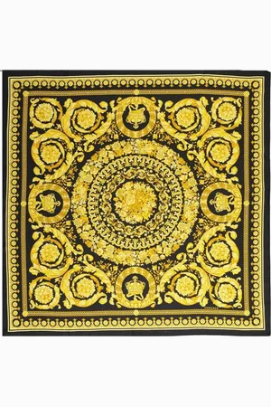 VERSACE Femme, Accessoires, Jaune, Taille: ONE Size Foulard en Soie Imprimé Barocco