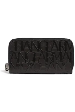 Armani Exchange Femme, Accessoires, Noir, Taille: 42 FR Portefeuille en Polyester Noir