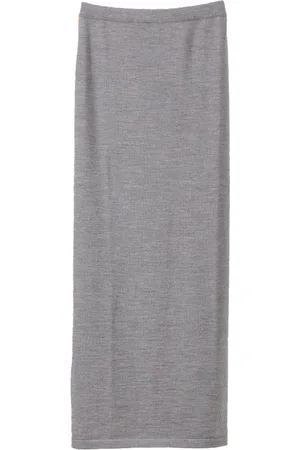 Moschino Femme, Jupes, Gris, Taille: 36 FR Jupe Longue en Laine Mérinos Grise