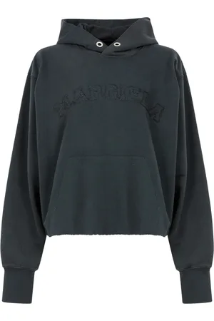 Maison Margiela Femme, Sweatshirts et sweats à capuche, Gris, Taille: 40 FR Sweat à Capuche en Coton Brodé