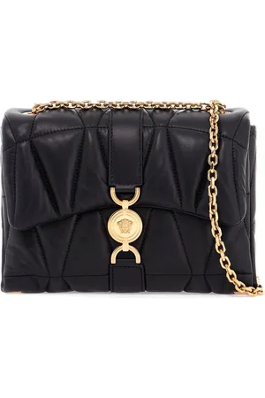 VERSACE Femme, Sacs, Noir, Taille: ONE Size Sac à Bandoulière Matelassé avec Fermeture Méduse