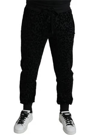 Dolce & Gabbana Homme, Pantalons, Noir, Taille: L Joggers léopard élégants pour hommes