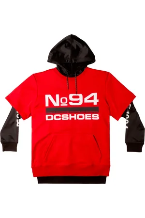 Dcshoes Homme, Sweatshirts et sweats à capuche, Rouge, Taille: S Pull Rouge avec Capuche Amovible