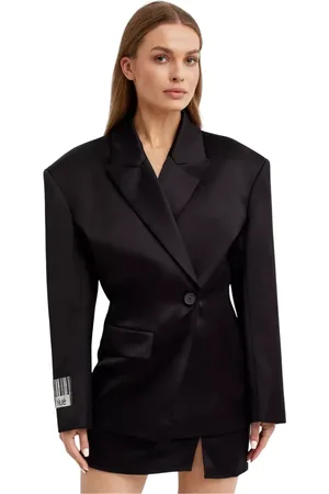 Nué Notes Femme, Vestes, Noir, Taille: 38 FR Blazer Noir avec Détail Logo