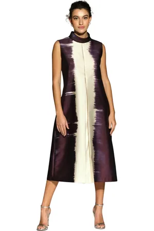 MOSKADA Femme, Robes, Multicolore, Taille: 40 FR Robe Midi avec Col en Perkins
