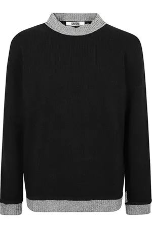 Mauro Grifoni Homme, Pulls, Noir, Taille: L Pull bicolore en laine à col rond