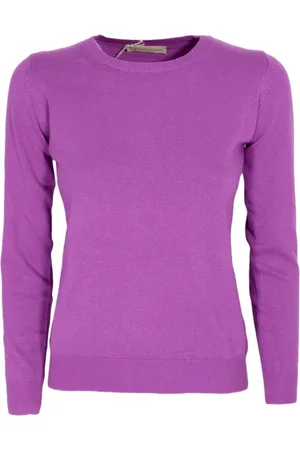 CASHMERE COMPANY Femme, Pulls, Violet, Taille: 42 FR Pull Violet en Cachemire et Laine