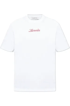 Lanvin Homme, Tops, Blanc, Taille: S T-shirt avec Logo Brodé