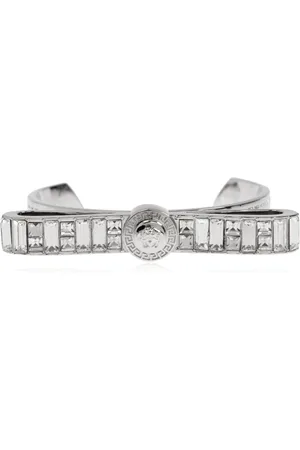 VERSACE Femme, Accessoires, Gris, Taille: S Bracelet avec cristaux scintillants