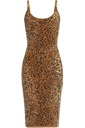 VERSACE Femme, Robes, Brun, Taille: 36 FR Robe avec motif animalier