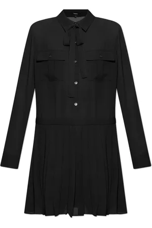 THEORY Femme, Robes, Noir, Taille: 36 FR Robe avec ourlet plissé