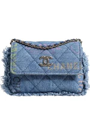 CHANEL Femme, Pre-owned, Bleu, Taille: ONE Size Pre-owned Denim sacs-chanel