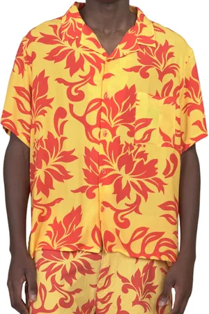 ERL Homme, Chemises, Jaune, Taille: L Chemise Fleurs Tropicales