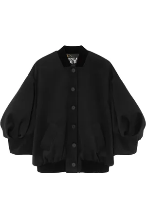 VERSACE Femme, Vestes, Noir, Taille: 40 FR Bomber en velours avec doublure imprimée
