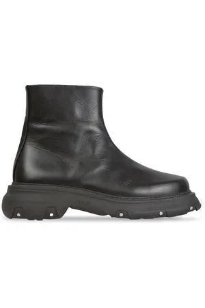 Phileo Homme, Chaussures, Noir, Taille: 42 EU Bottes de camionneur en cuir végétalien noir