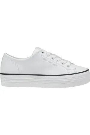 Calvin Klein Femme, Chaussures, Blanc, Taille: 40 EU Chaussures Blanches en Cuir pour Femmes