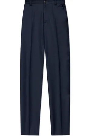 VERSACE Homme, Pantalons, Bleu, Taille: S Pantalon en laine avec pli