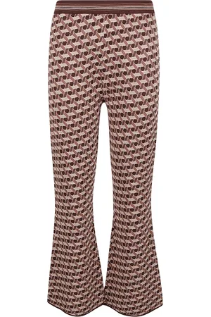 Diane von Furstenberg Femme, Pantalons, Multicolore, Taille: 40 FR Pantalon Beige, Mélange Viscose/Polyester, Fabriqué en Chine