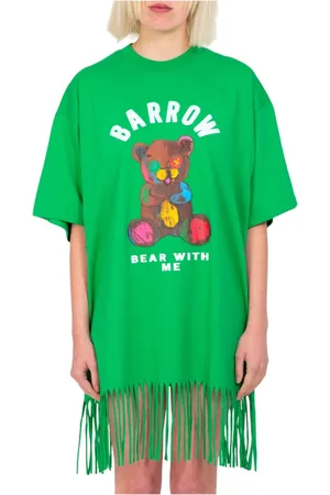 BARROW Femme, Robes, Vert, Taille: 42 FR Robe Teddy à Franges