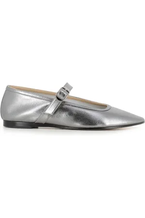Le Monde Beryl Femme, Chaussures, Gris, Taille: 37 1/2 EU Chaussures plates argent avec fermeture à boucle