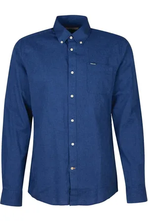 Barbour Homme, Chemises, Bleu, Taille: L Chemise sur mesure en lin